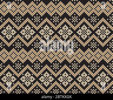 Christmas fair isle pattern background for fashion textiles, knitwear and graphics Stock Vector