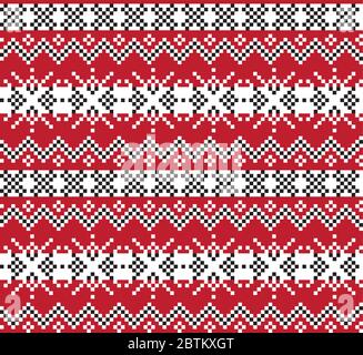 Christmas fair isle pattern background for fashion textiles, knitwear and graphics Stock Vector