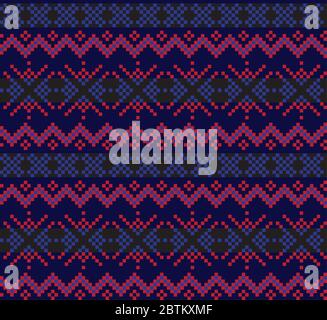 Christmas fair isle pattern background for fashion textiles, knitwear and graphics Stock Vector