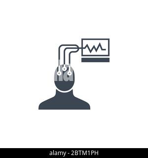 Electroencephalography related vector glyph icon. Stock Vector