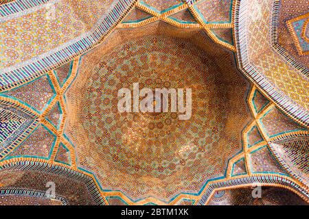 Interior with dome ceiling at Shah Jahan Mosque, Jamia Masjid of Thatta, Thatta, Sindh Province, Pakistan, South Asia, Asia Stock Photo