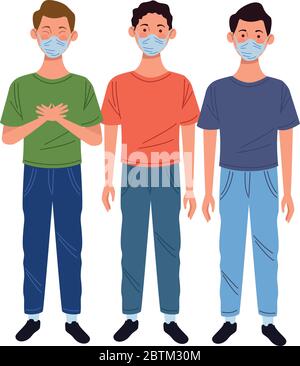 People using Safety breathing masks Corona Virus. Industrial safety N95 ...