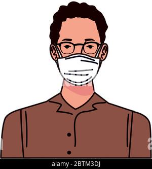 young man using face mask anime character Stock Vector Image & Art - Alamy