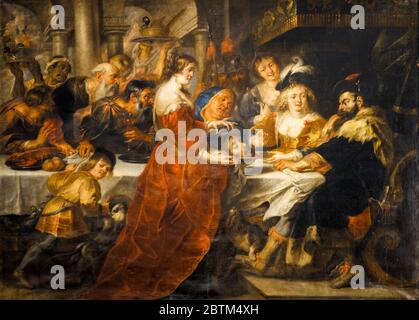 Peter Paul Rubens, The Feast of Herod: Salome brings the head of St John the Baptist to King Herod, painting, 1600-1699 Stock Photo