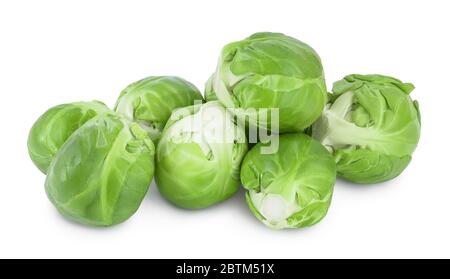 Brussels sprouts isolated on white background with clipping path and full depth of field Stock Photo