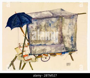 Egon Schiele, Street Cart, painting, 1914 Stock Photo