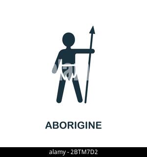 Aborigen icon from australia collection. Simple line Aborigen icon for templates, web design and infographics Stock Vector