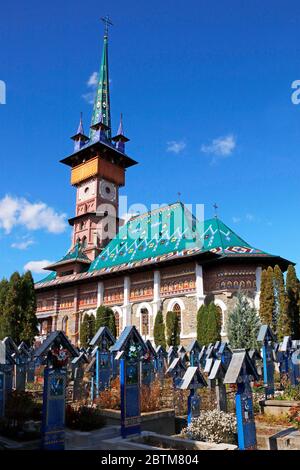 Merry Cemetery in Sapanta village, Maramures region in northern Romania Stock Photo