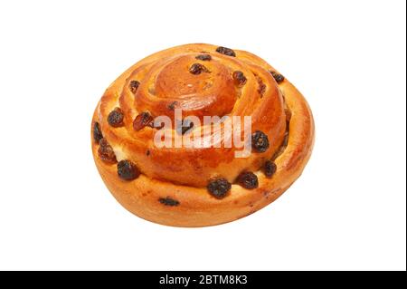 Raisin buns isolated on white background Stock Photo