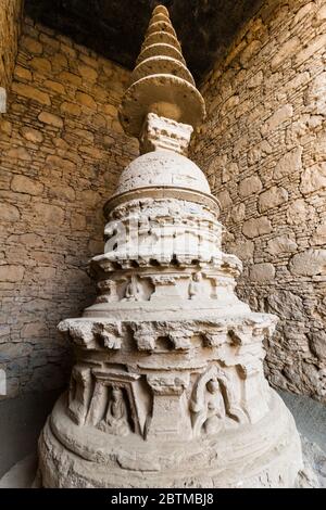 Monumental votive stupa at monastery of Mohra Moradu, Ancient city of Taxila,Taxila, suburb of Islamabad, Punjab Province, Pakistan, South Asia, Asia Stock Photo