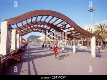 Paseo de Colon. Barcelona, Spain. Stock Photo