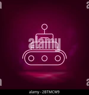 Robot, tech, car neon icon - vector Artificial intelligence Stock Vector