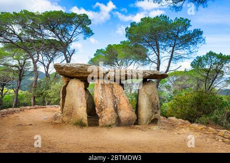 Spain, Catalonia, Barcelona Province,Dolmen of Pedra Gentil, Vallgorguina City Stock Photo