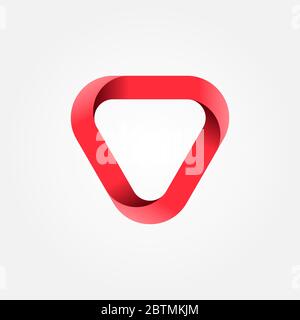 Triangle red logo. Design geometric element. Corporate, technology, media style templates vector design. Stock - Vector illustration. Stock Vector