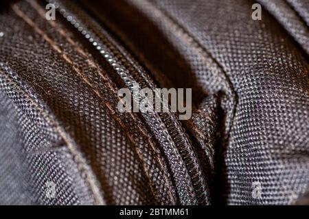 Zip closure on fabric Stock Photo
