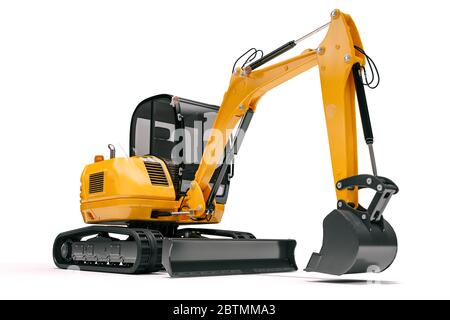 3d bulldozer on white backgorund Stock Photo