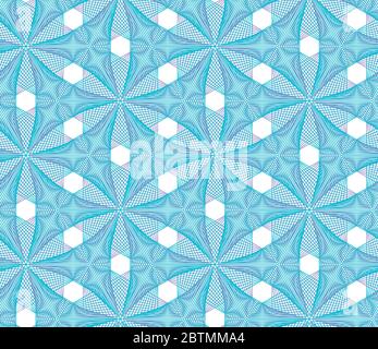 Flyer, coupon, diploma, voucher, ticket, cheque, gift card green background, texture . Guilloche vector seamless blue pattern. Guilloche texture Stock Vector