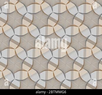 Guilloche vector seamless brown pattern. Color background with thin lines and optical blending effect. Guilloche texture Stock Vector