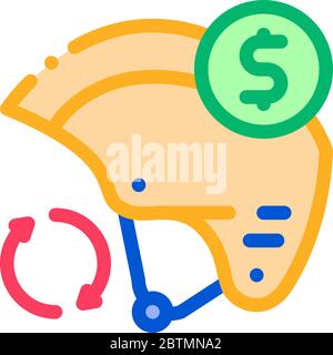 safety helmet paid service icon vector outline illustration Stock Vector