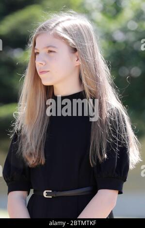 Madrid, Madrid, Spain. 27th May, 2020. Princess Sofia attends a minute of silence in memory for the COVID19 pandemic victims in Spain at on May 27, 2020 in Madrid, Spain Credit: Jack Abuin/ZUMA Wire/Alamy Live News Stock Photo