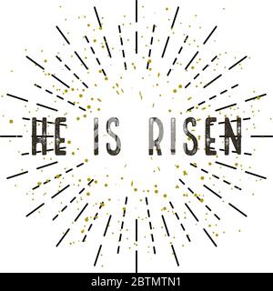 Illustration for Easter Christ is Risen, White background Stock Vector