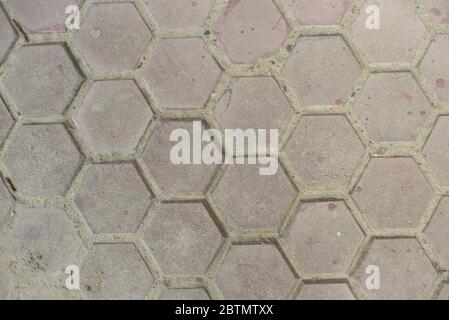 Top view of the hexagonal gray street tile background texture Stock ...