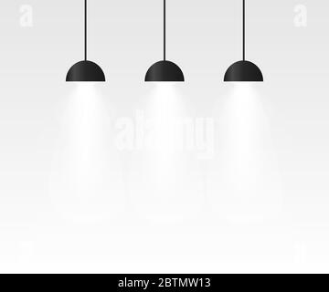 Lighting Lamp Empty Space, in mockup style Stock Vector