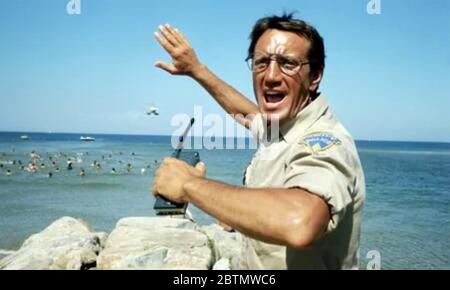 JAWS 1975 Universal Pictures film with Roy Schneider Stock Photo