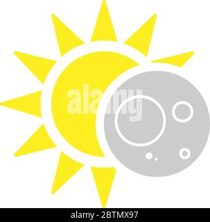 Eclipse solar icon in flat style, vector Stock Vector