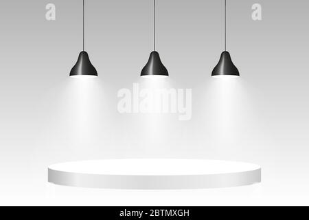 Lamps with light on the wall, stylish vector Stock Vector
