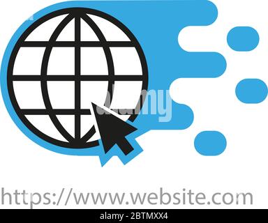 Earth vector. Globe icon creative logotype, website on white background Stock Vector
