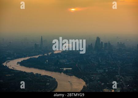 London's Skyline at Dusk Stock Photo