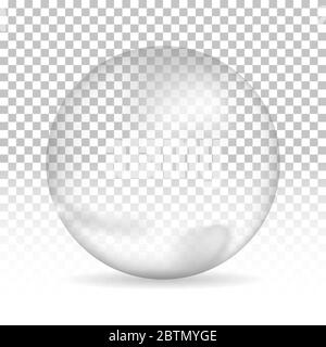 Water bubble with shadow on isolated background, vector illustration Stock Vector
