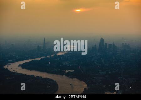 London's Skyline at Dusk Stock Photo