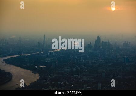 London's Skyline at Dusk Stock Photo