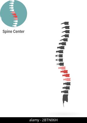 Spine center in flat style, pain back - vector Stock Vector