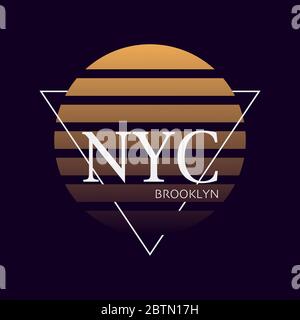 Nyc print. Typography design. New York. pattern on shirt. York illustration. retro style. - vector illustration Stock Vector