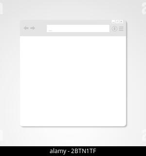 Browser window. Internet document mockup website in flat style. Page elements. Vector Stock Vector