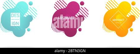 Fluid design. Abstract liquid shape. Isolated gradient geometric lines, dots. Vector illustration Stock Vector