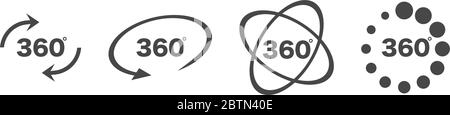 360 degree views set icon. 360 view symbol. Set of line icons. Vector illustration Stock Vector