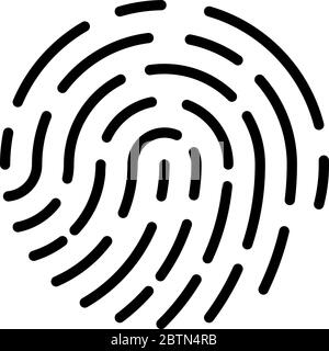 Fingerprint, great design for any purposes. Simple abstract human hand fingerprint. Line drawing. Key icon - vector Stock Vector