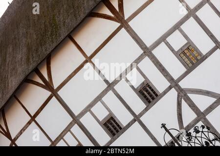 Architectural detail of Shakespeare's Globe Theatre on the South Bank in London, England Stock Photo