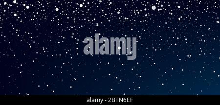 Snow. Realistic snow overlay background. Snowfall, snowflakes in different shapes and forms. Snowfall isolated on transparent background Stock Vector