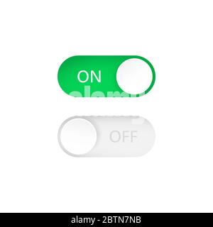 On and Off toggle switch buttons. Switch on or off. Vector Stock Vector