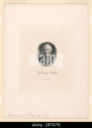 Portrait of Zachary Taylor. Research in ProgressWithin an uneven oval is a bust length portrait of Zachary Taylor (1784-1850), twelfth President of the United States (1849-1850), shown in military uniform and facing frontally. Stock Photo