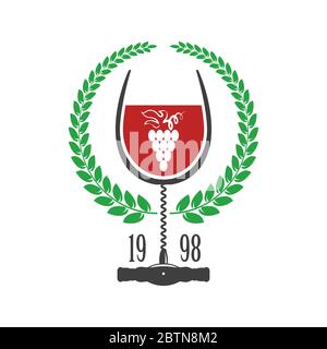 Retro Wood Corkscrew Icon for Opening Wine Bottle Isolated on White Background Stock Vector