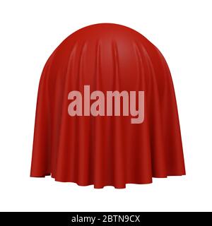 Ball or sphere covered with red fabric isolated on white background Stock Vector