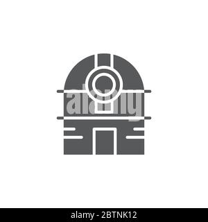 Observatory telescope vector icon symbol isolated on white background Stock Vector