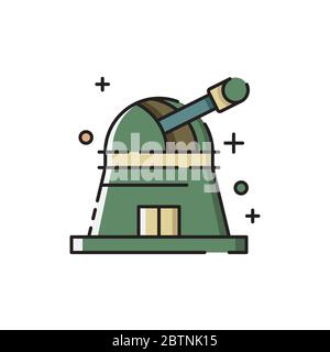 Observatory telescope vector icon symbol isolated on white background Stock Vector