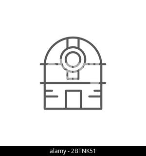 Observatory telescope vector icon symbol isolated on white background Stock Vector